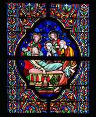 Fototapete - Stained Glass - Burial of Jesus