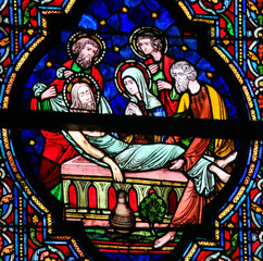 Fototapete - Stained Glass - Burial of Jesus