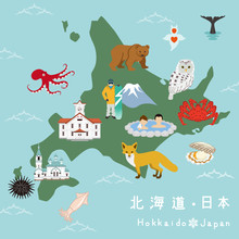 北海道　イラストマップ - Hokkaido Illustration Map
