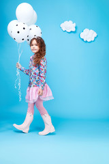 Children kids fashion dress little girl cute smile