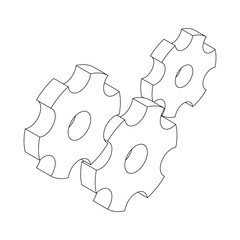 Poster - Gears icon, isometric 3d style