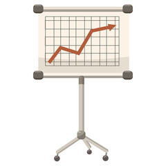 Poster - Presentation screen with graph icon, cartoon style 