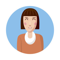 Poster - Woman avatar icon, cartoon style