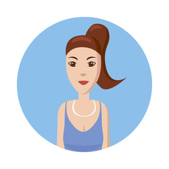 Poster - Girl avatar icon, cartoon style