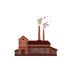 Wall Mural - factory building icon, cartoon style