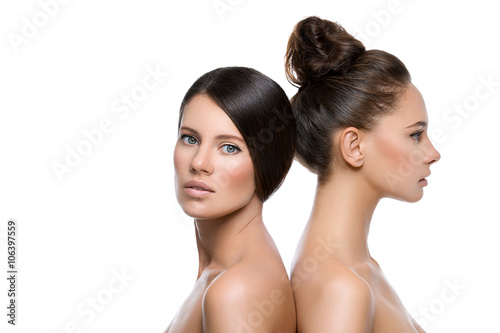 Fotografia, Obraz Two beautiful girls with perfect skin