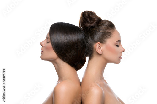 Fotografia, Obraz Two beautiful girls with perfect skin