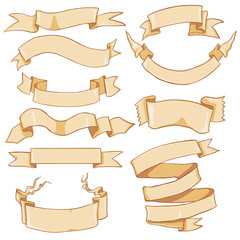 Wall Mural - Vector Set of Paper Cartoon Ribbons