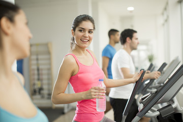 Wall Mural - Young people in the gym