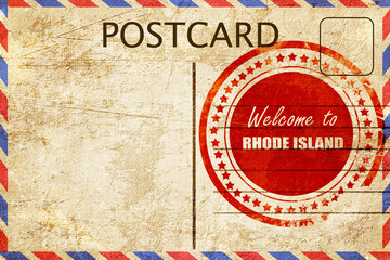 Wall Mural - Vintage postcard Welcome to rhode island