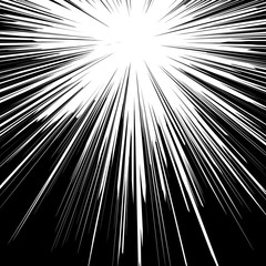 Black and white sunburst abstract background.