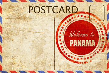 Wall Mural - Vintage postcard Welcome to panama