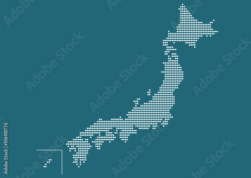 日本地図 ドット イラスト 青 Stock Vector Adobe Stock