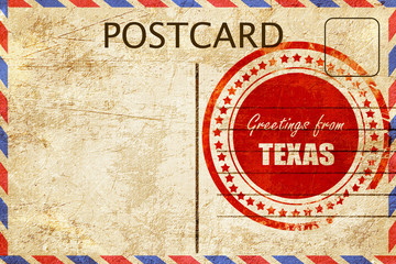 Wall Mural - Vintage postcard Greetings from texas