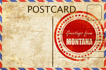 Wall Mural - Vintage postcard Greetings from montana