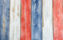Vertical Stressed Boards Painted In USA National Colors For Independence, Labor, Veteran, President Or Memorial Day 