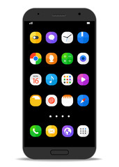 Aufkleber - Modern smartphone template with different color icons. Vector fl