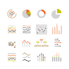 Poster - Infographics. Earth map and different charts and icons