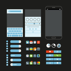 Aufkleber - Different graphic elements set. Modern smartphone interface desi