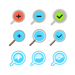 Poster - Different zoom color icons set. Design elements
