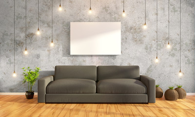 Canvas Print - Modern bright interior . 3D rendering