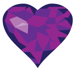 Sticker - vector illustration of a geometrical diamond purple heart