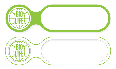 Poster - Two abstract buttons for your text and bio icon