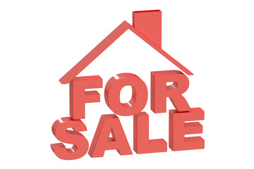 Poster - For Sale concept, 3D rendering
