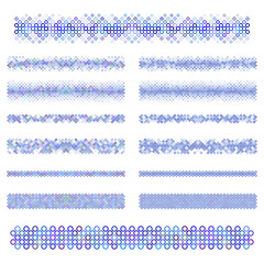Poster - Graphic design elements - blue divider line set