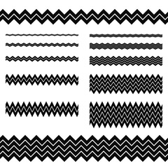 Poster - Graphic design elements - zigzag line divider set