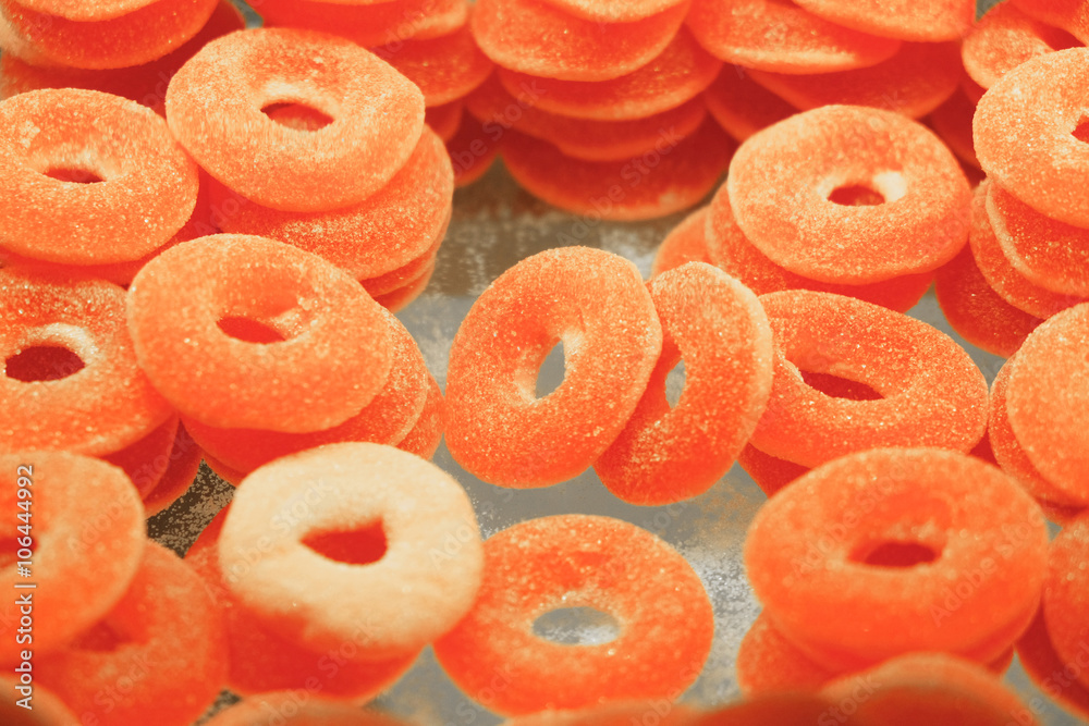 Colourful fruit jelly, close up