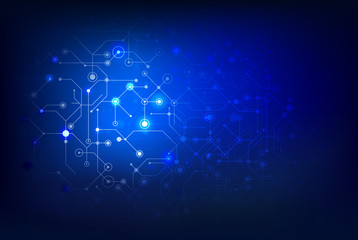 Poster - abstract background connection internet social, dot and line ele