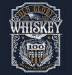Vintage Americana Whiskey Label T-shirt Graphic