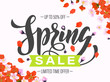 Vector spring sale poster with hand drawn title