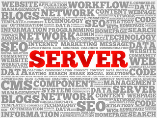 Aufkleber - Server word cloud concept