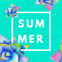 Aufkleber - Summer hipster boho background