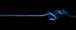 © foxyxof - Blue line smoke, isolated on black background.