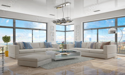 moderne penthouse wohnung, moderne, luxuriöse penthouse wohnung mit einem wohnzimmer. - buy, Design ideen