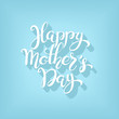 Handwritten inscription HAPPY MOTHER'S DAY on a blue background