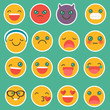 Set of emoticons with different emotions. Emoji.