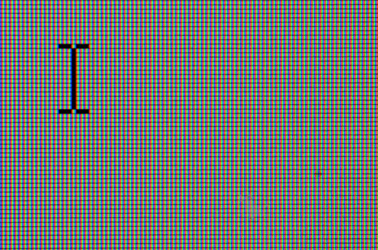 Macro detail of computer text cursor on the RGB screen