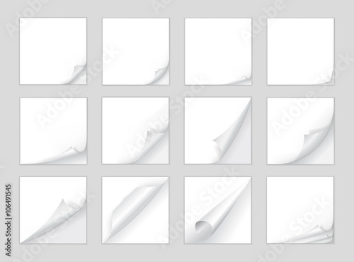 Fotografía Page curl vector. Big set of page turn corner.