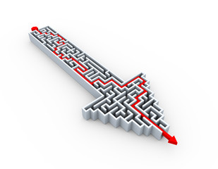 3d solved arrow shape maze puzzle