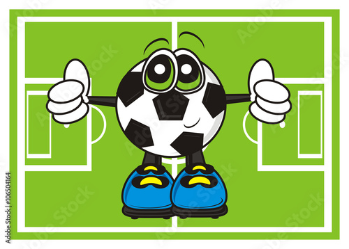 Poster cartoon, isolated, sport, football, ball, illustration, goal, round, symbol, Cha