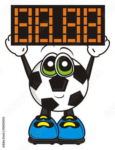 Poster cartoon, isolated, sport, football, ball, illustration, goal, round, symbol, Cha