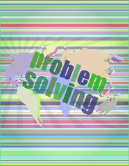 Poster - business concept: words problem solving on digital screen vector illustration
