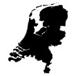 Netherlands black map on white background vector