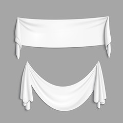 white banner with folds