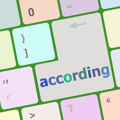 Poster - according on computer keyboard key enter button vector illustration
