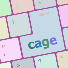 Poster - cage key on computer keyboard keys button, keyboard button vector illustration